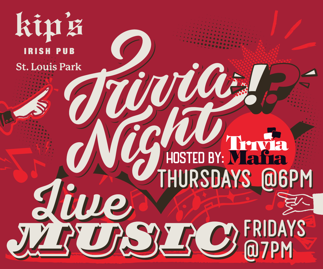 Trivia Night hosted by trivial mafia every thursday at 6pm and live music every friday at 7pm